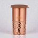 Pure Copper Half Hammered Tumbler with Lid 500ML