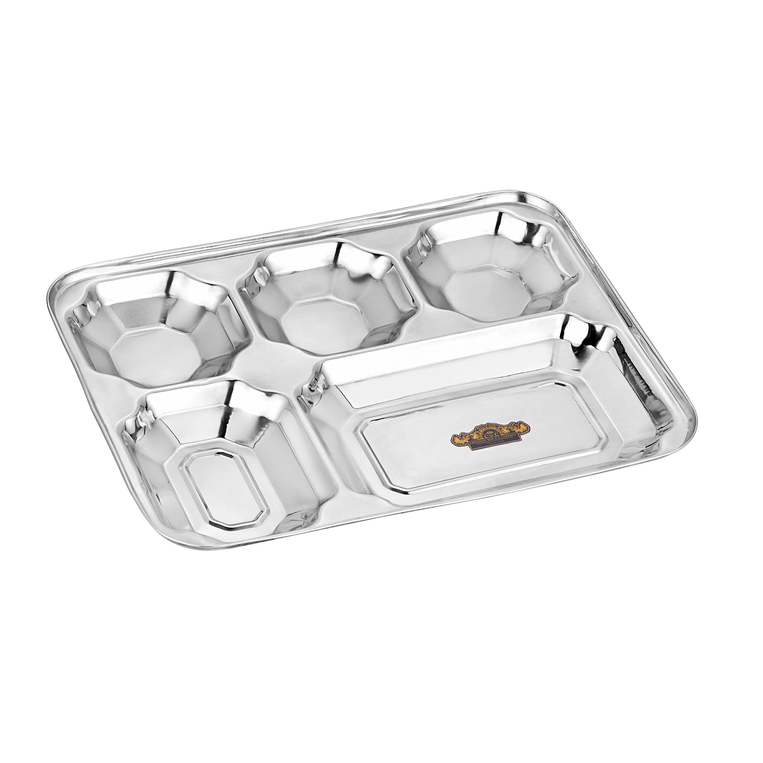 STAINLESS STEEL BHOJAN THAL 5X1 LIGHT - CROCKERY WALA AND COMPANY 