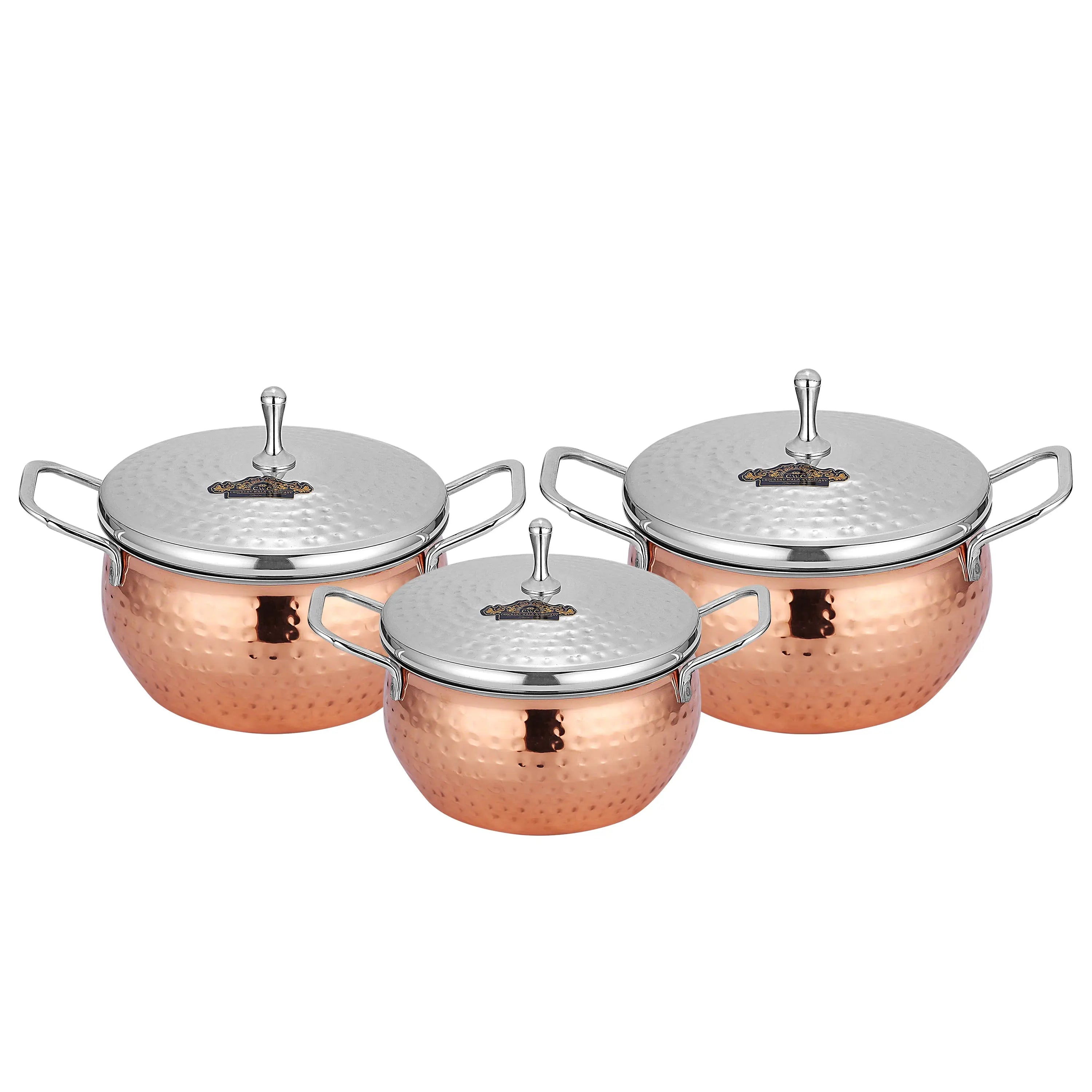 STAINLESS STEEL COPPER PVD PINACLE HANDI SET-3 PCS - CROCKERY WALA AND COMPANY 