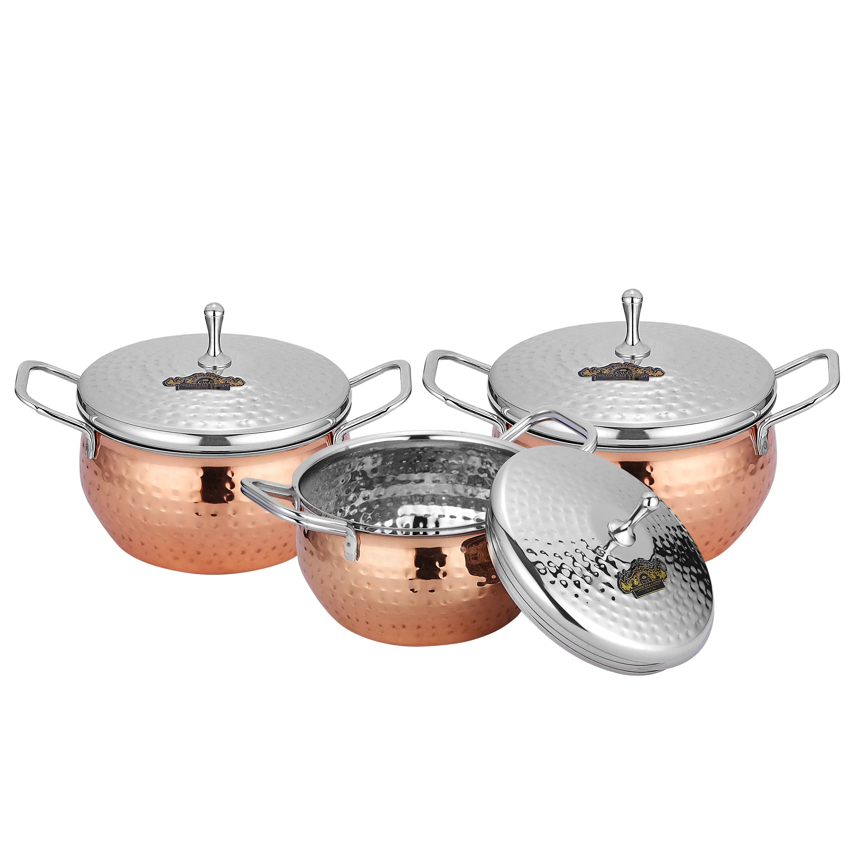 STAINLESS STEEL COPPER PVD PINACLE HANDI SET-3 PCS - CROCKERY WALA AND COMPANY 
