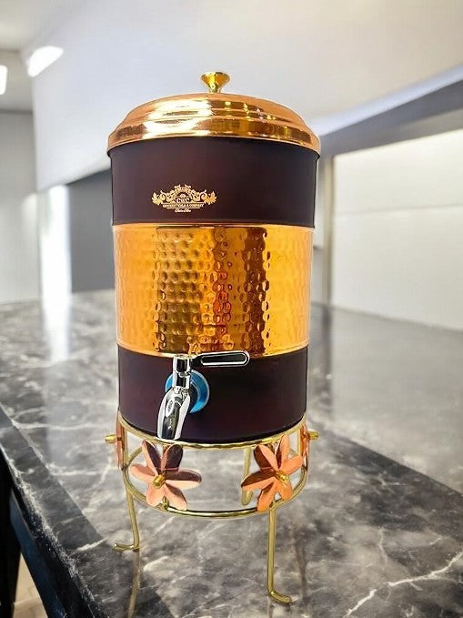 Pure Copper Water Dispenser 7 Litres With Stand Designer CROCKERY WALA AND COMPANY