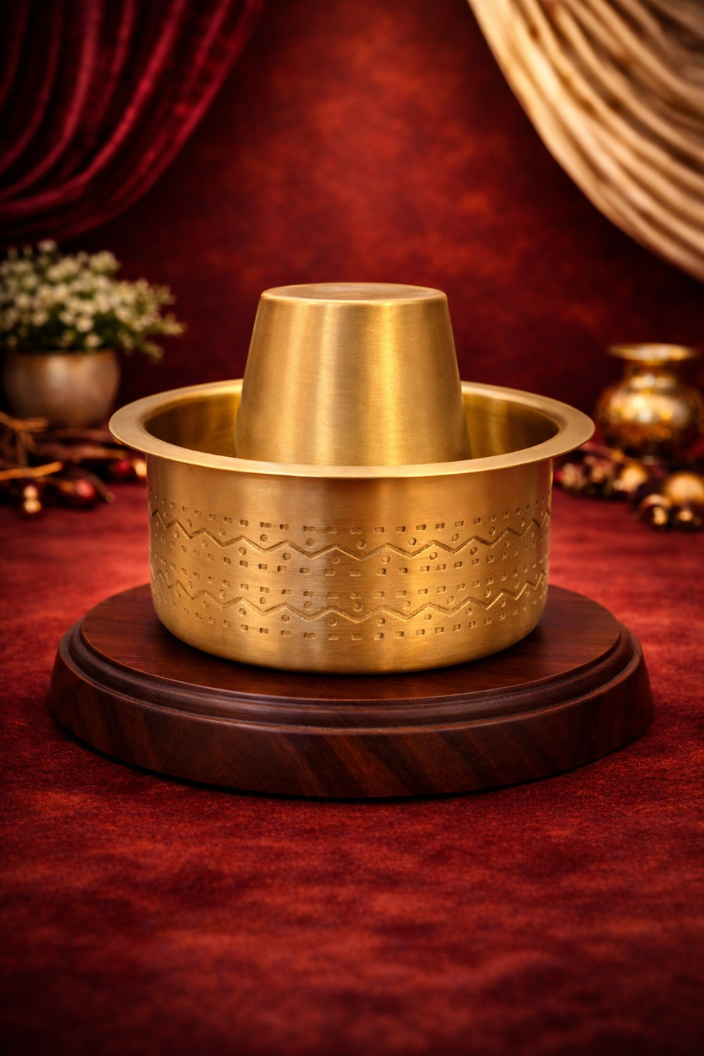 Pure Brass Coffee Dabra Set Matte Finish