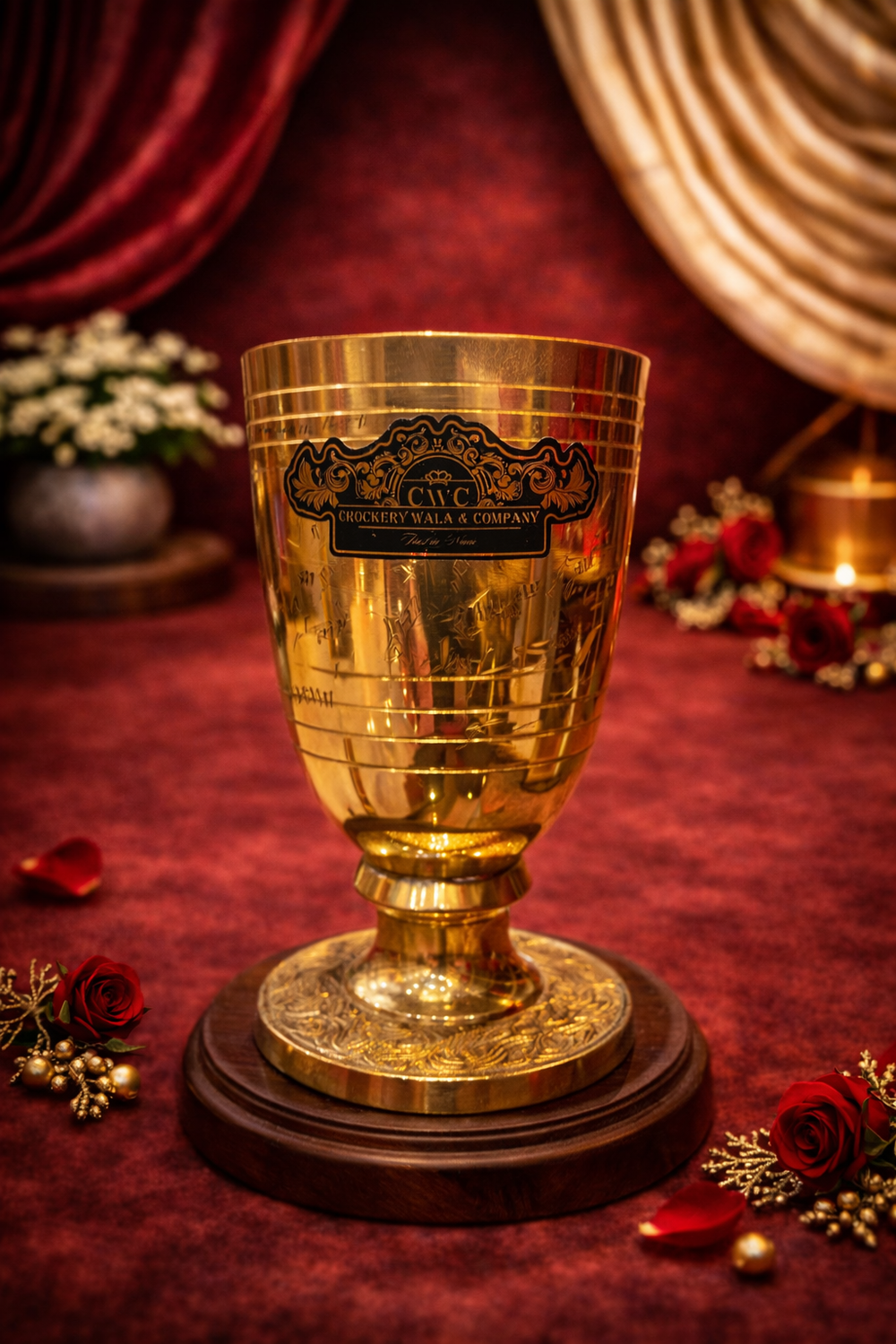 Pure Brass Glass with Bottom