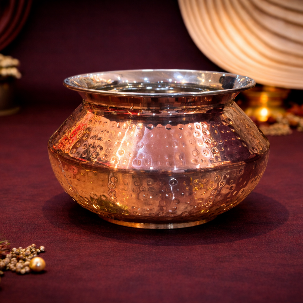 Pure Copper Steel Panjabi Patili Cook or Serve