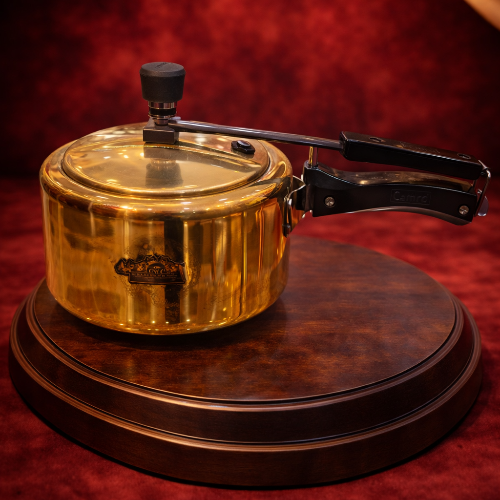 Pure Brass Pressure Cooker For Healthy Vegetarian Cooking