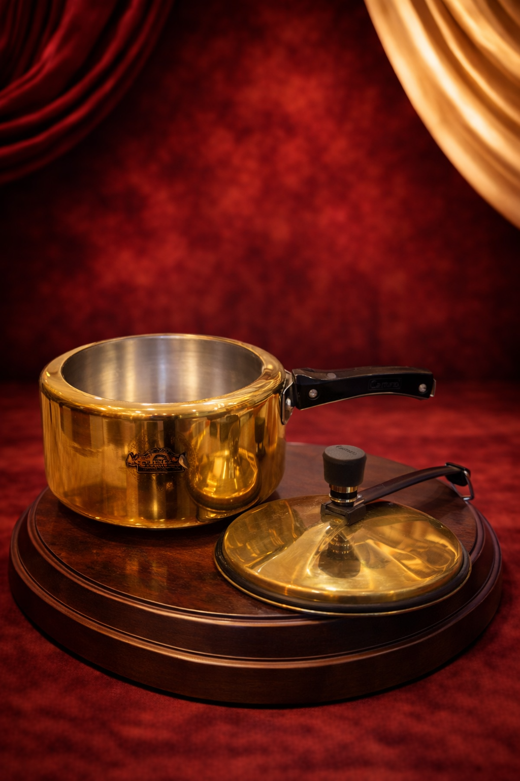 Pure Brass Pressure Cooker For Healthy Vegetarian Cooking