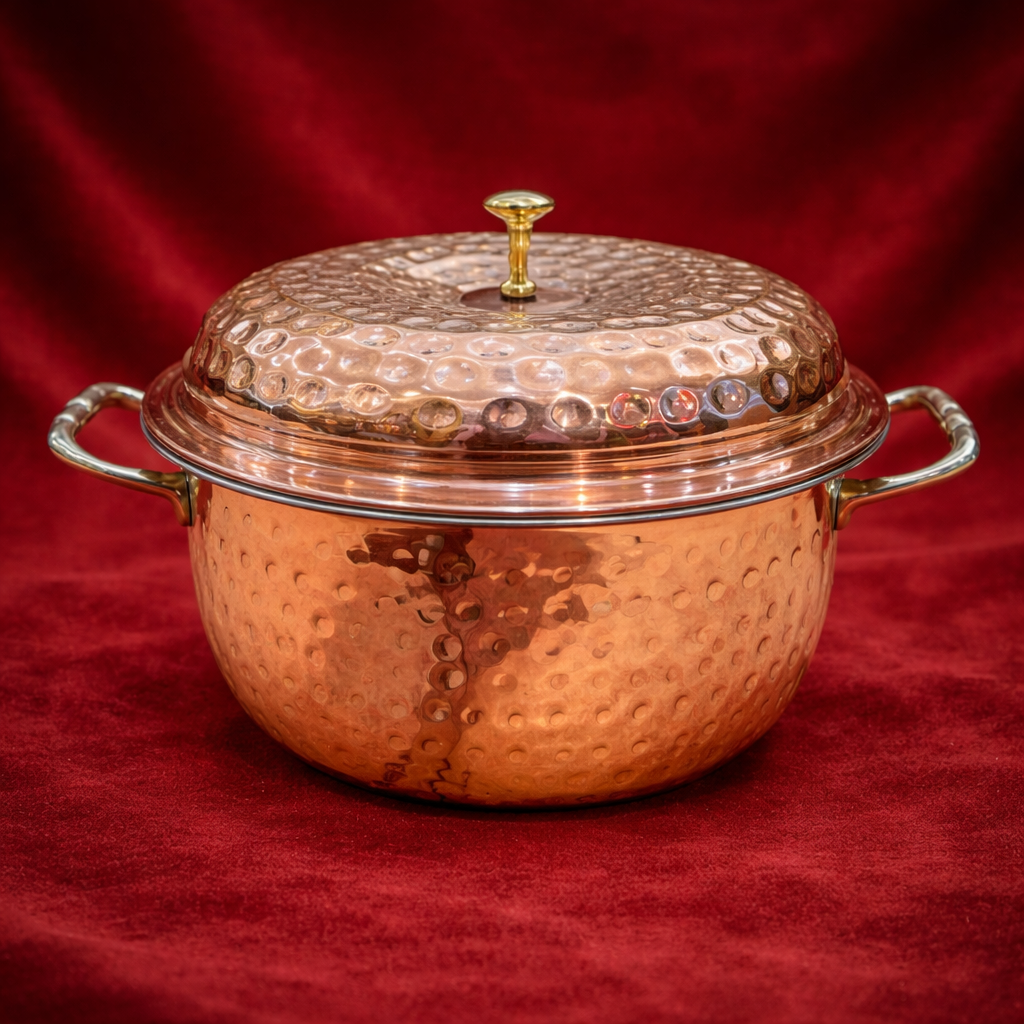 Pure CopperSteel Serving Donga with Brass Handle