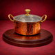 Pure Copper Steel Sauce Pot For Serving Food With Glass Lid