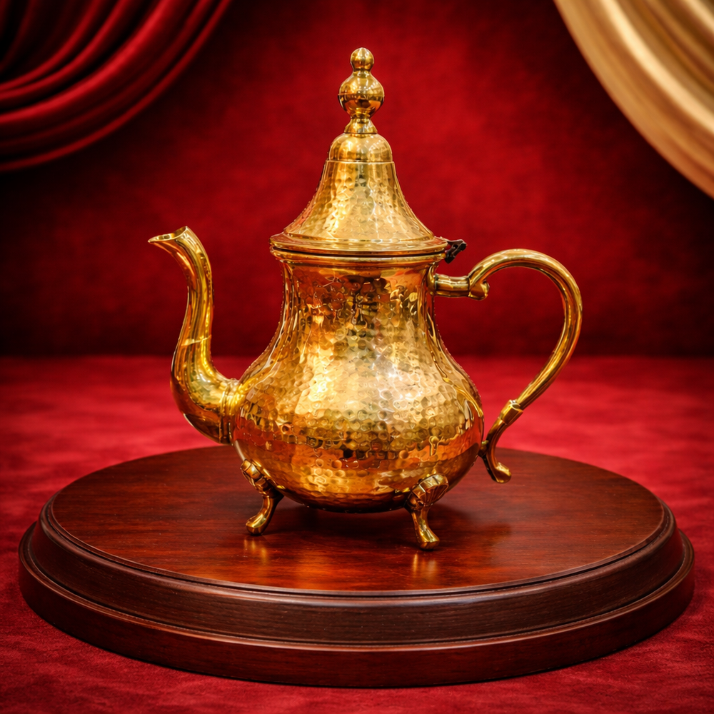 Pure Brass Hammered Kettle Traditional Royal Shape