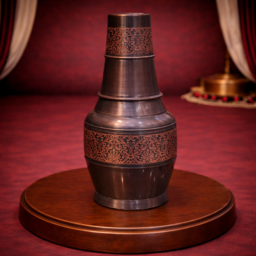 Pure Copper Antique Sanjeevani  Bedside Jar