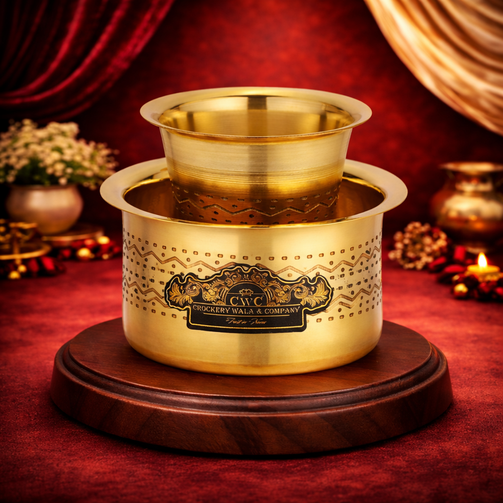 Pure Brass Coffee Dabra Set