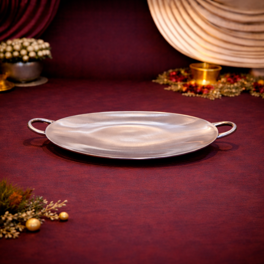 Exquisite Pure Bronze Serving Tawa for Elegant Dining