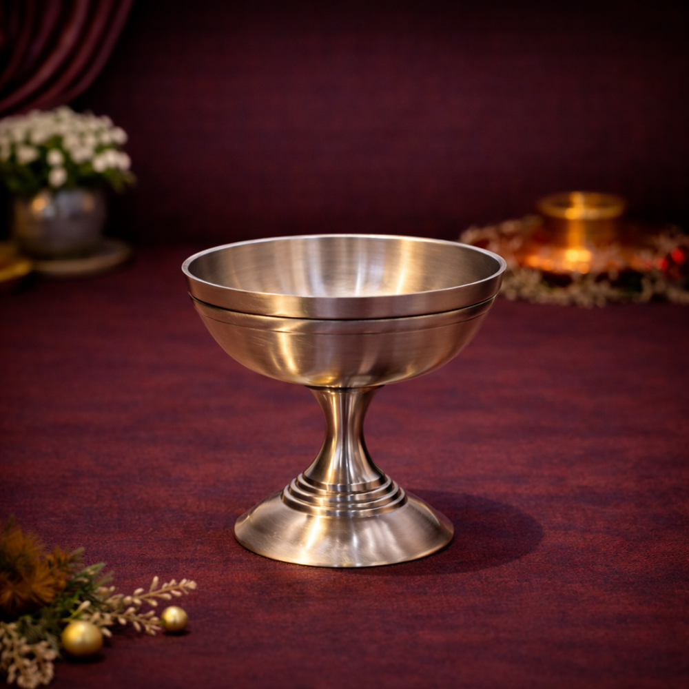 Exquisite Pure Bronze Ice Cream Bowl - Timeless Elegance