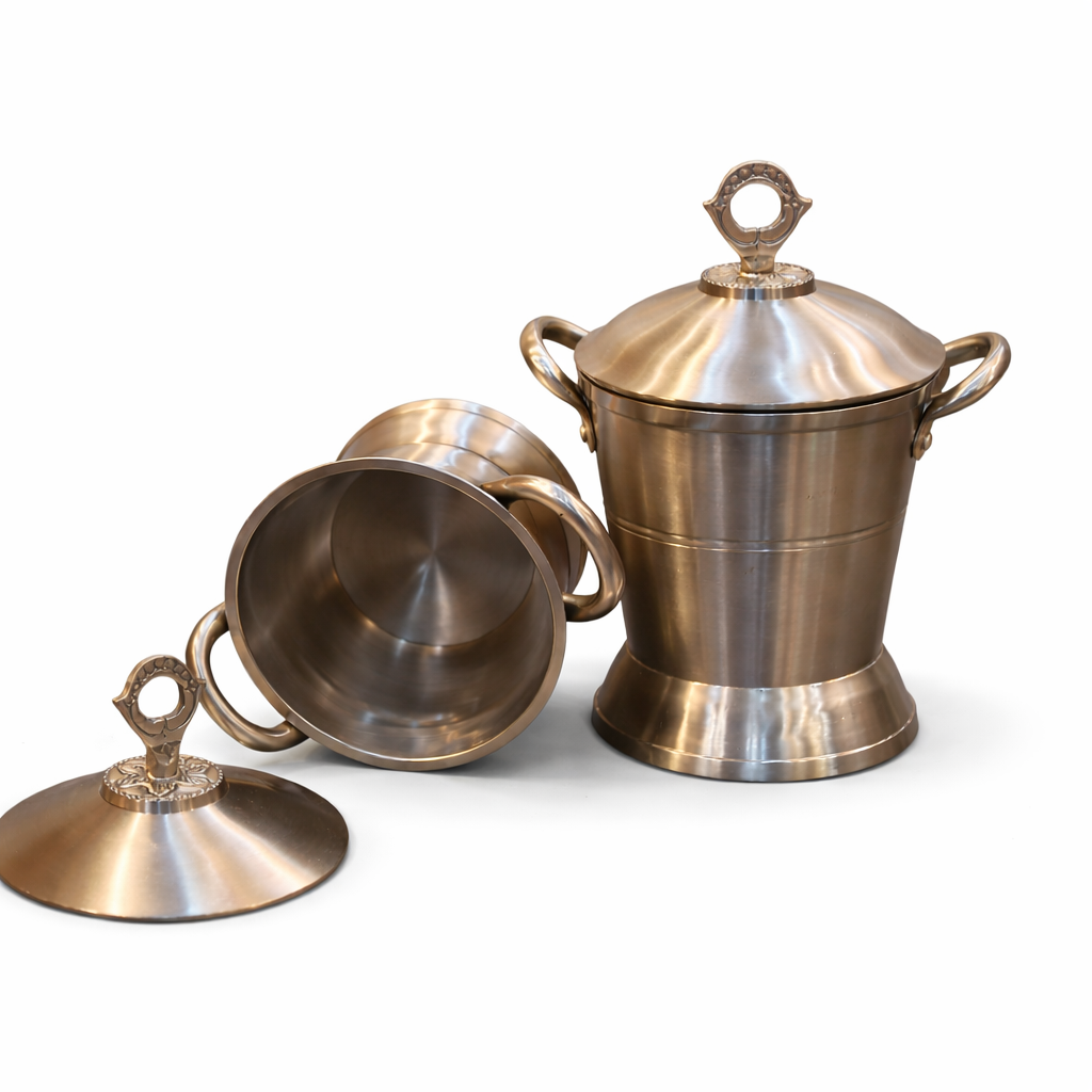 Exquisite Pure Bronze Serving Bucket - Elevate Your Dining Experience