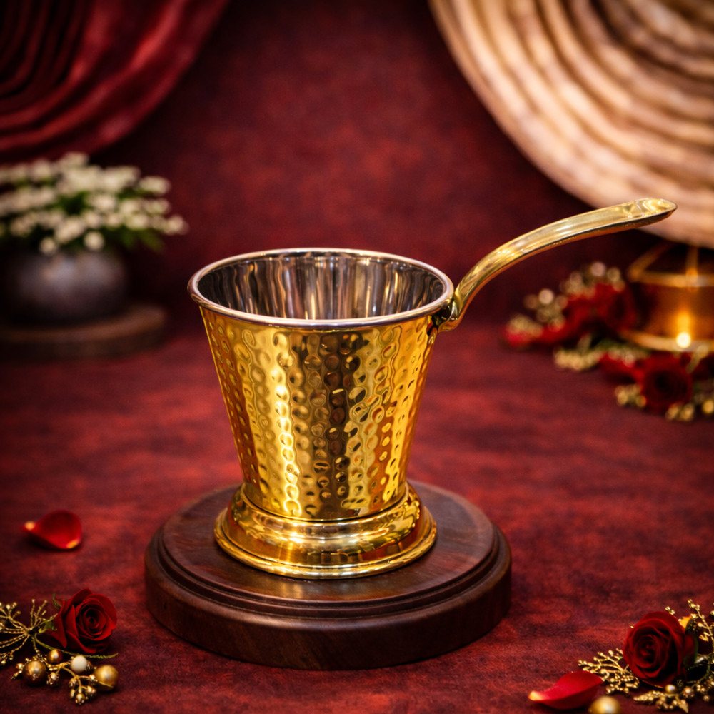 Pure Brass Steel Serving Bucket - Unique Elegance for Your Table