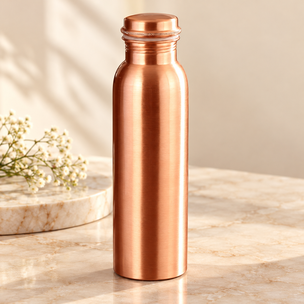 Copper Water Bottle Matte Finish 900 ML Leak Proof - Pure Copper