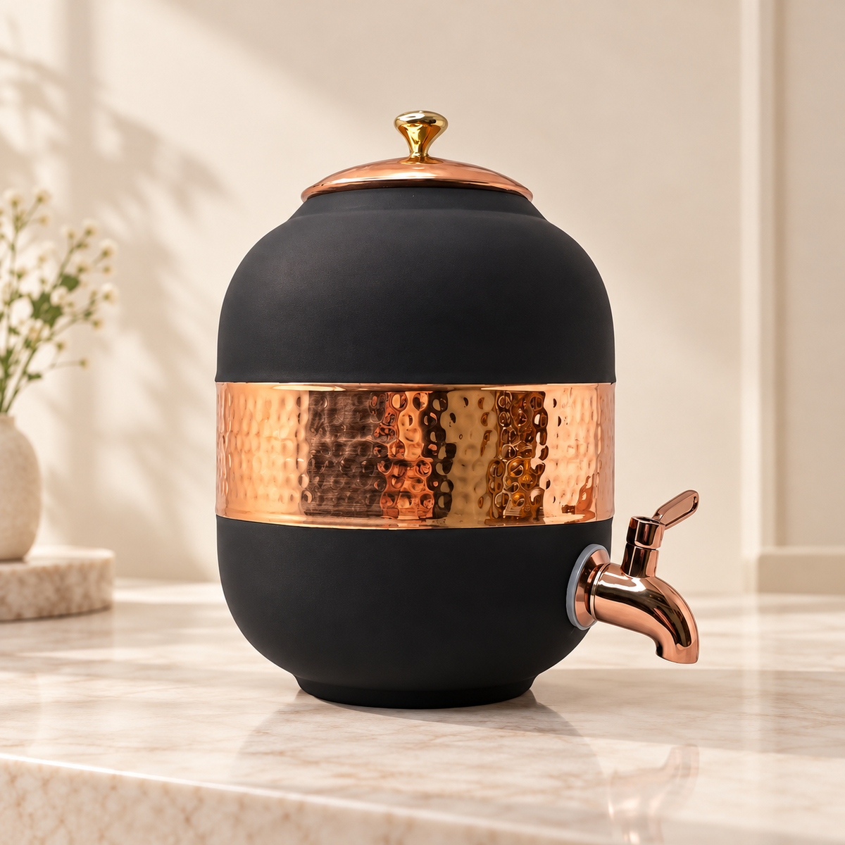 Copper Water Dispenser Velvet Finish 5 Litres Capacity - Pure Copper