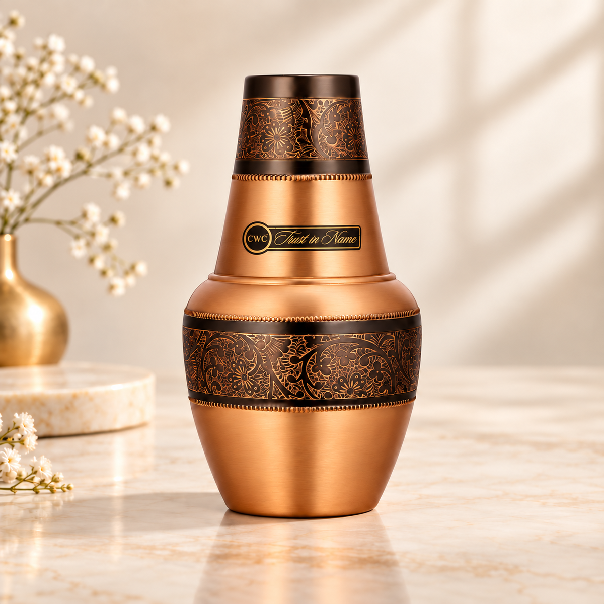 Pure Copper Half Antique Bedside Jar