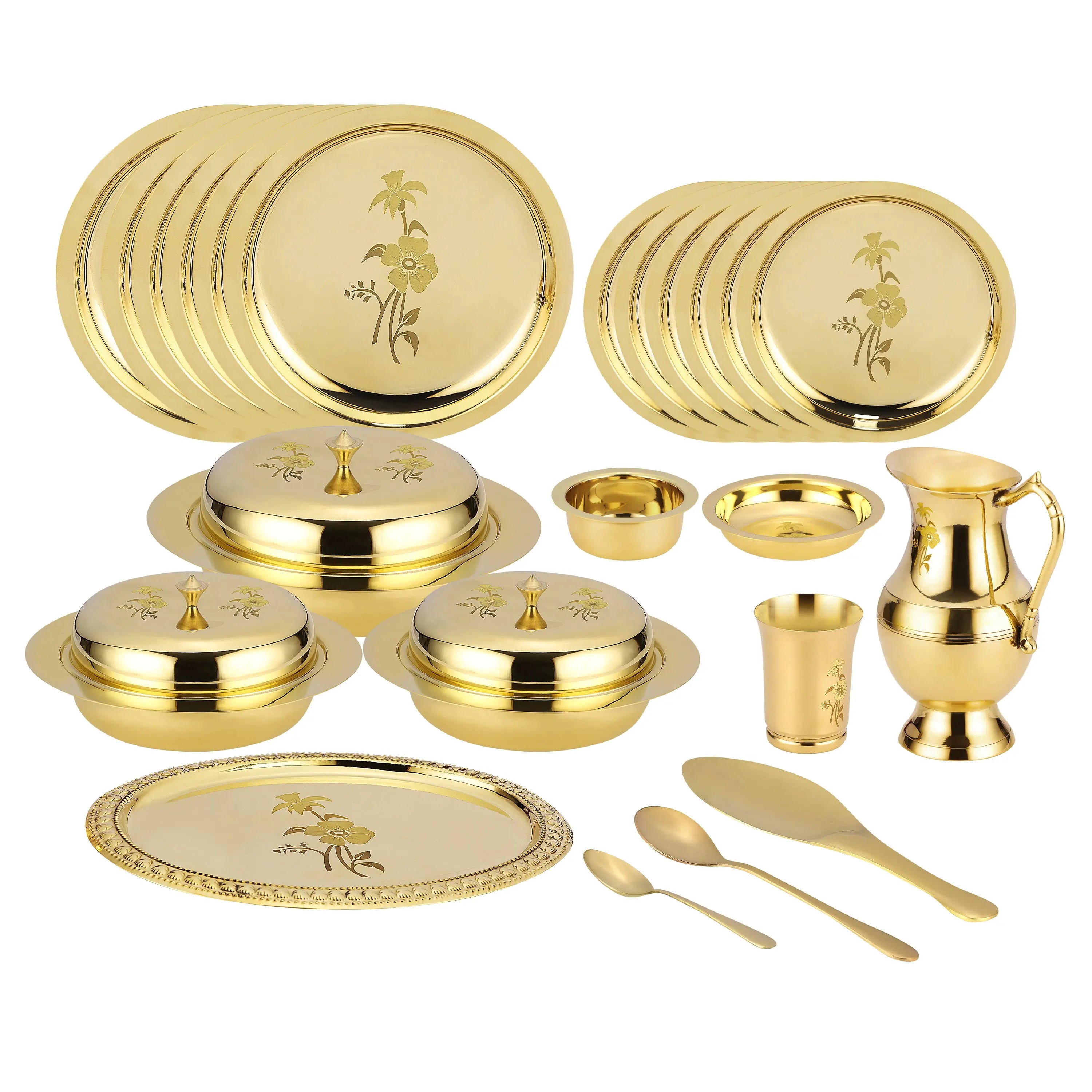 BRASS SHEET LASSER DINNER SET -51 PCS - CROCKERY WALA AND COMPANY 