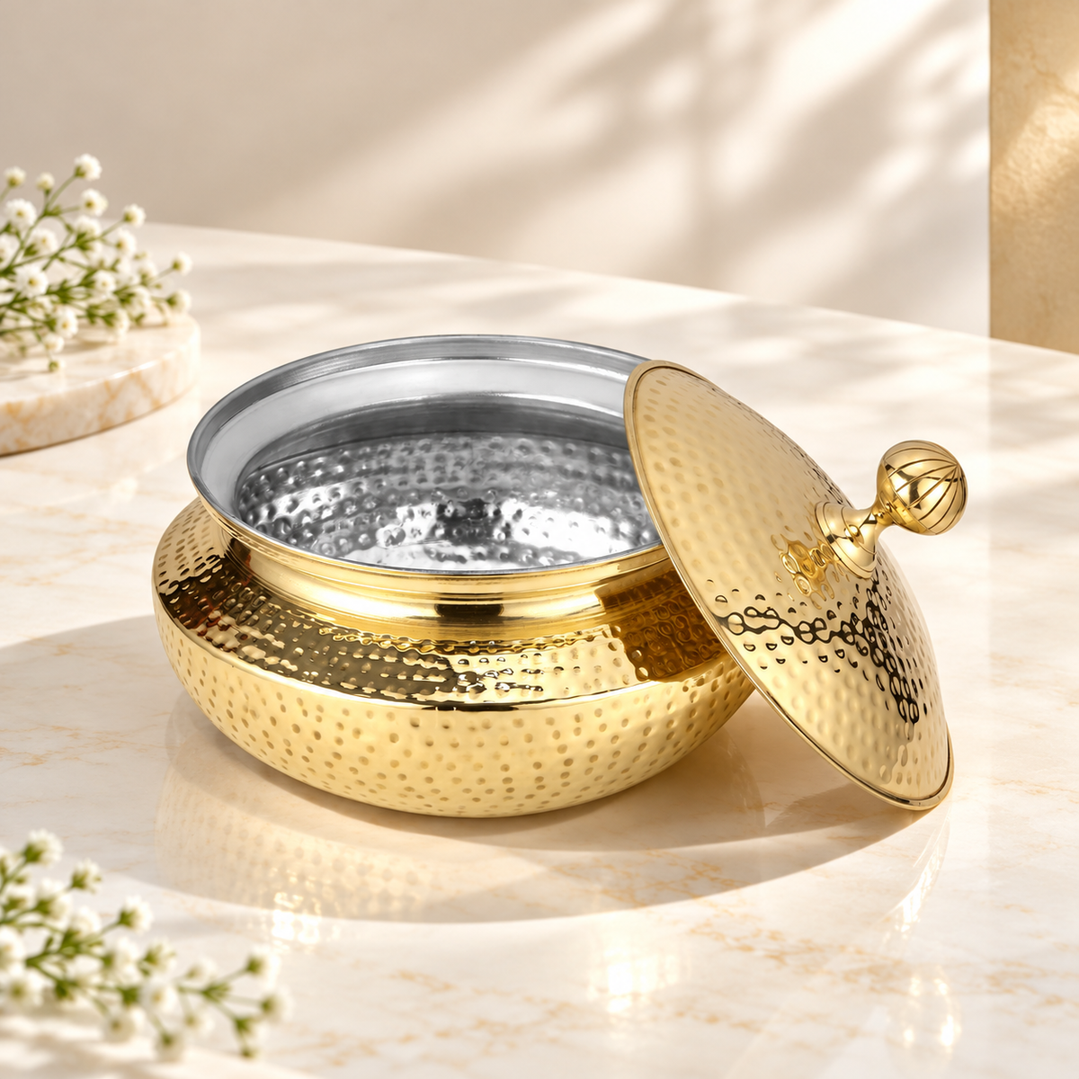 Pure Brass Patili Handi For Cooking Meat Dal Nahari