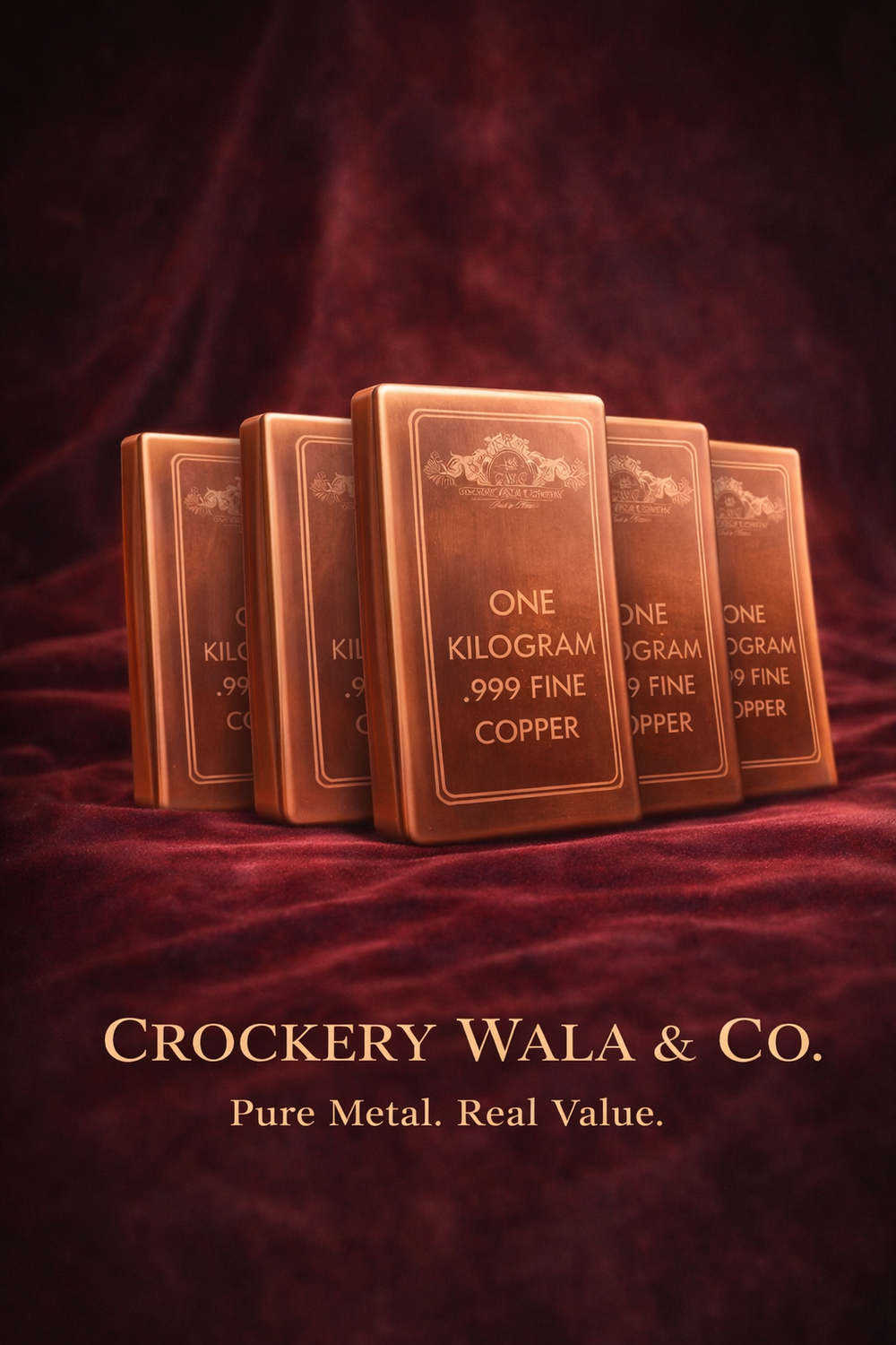 Pure Copper Bars – 5 KG Set (5 x 1 KG) | 99.9% Pure Copper