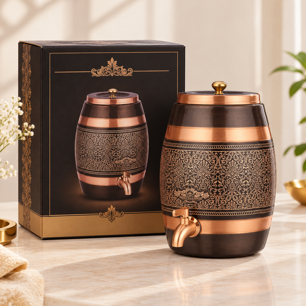 Copper Water Dispenser Antique Itching Barrel - Pure Copper