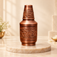 Pure Copper Antique Bedside Jar With Hand Carving Smoky Finish
