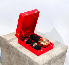CROCKERY WALA & COMPANY Copper Bottle 2 Glass Gift Set (Curve Designer Cherry), 1 L CROCKERY WALA AND COMPANY