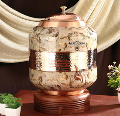 Pure Copper Dispenser Meena Finish Designer 18 Litres CROCKERY WALA AND COMPANY