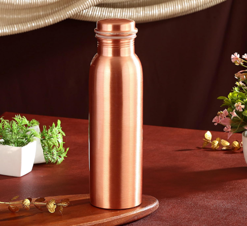 Pure Copper Water Bottle Matte Finish 900 ML Leak Proof