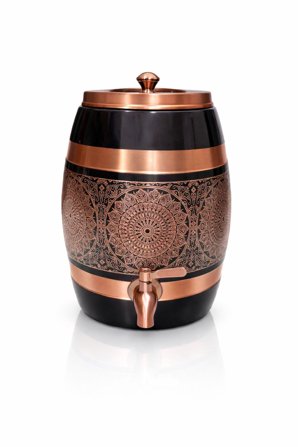 Luxury Pure Copper Water Dispenser 5L | Handcrafted Mandala Etching | Healthy Living Essential