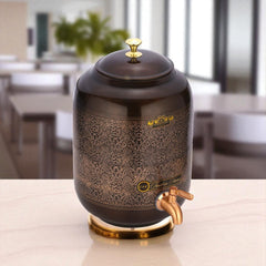 Pure Copper Water Pot Matka Dispenser With Tap Antique Finish CROCKERY WALA AND COMPANY