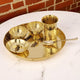 Brass Flower Thali Set - 6 Pcs Decorative Dinnerware