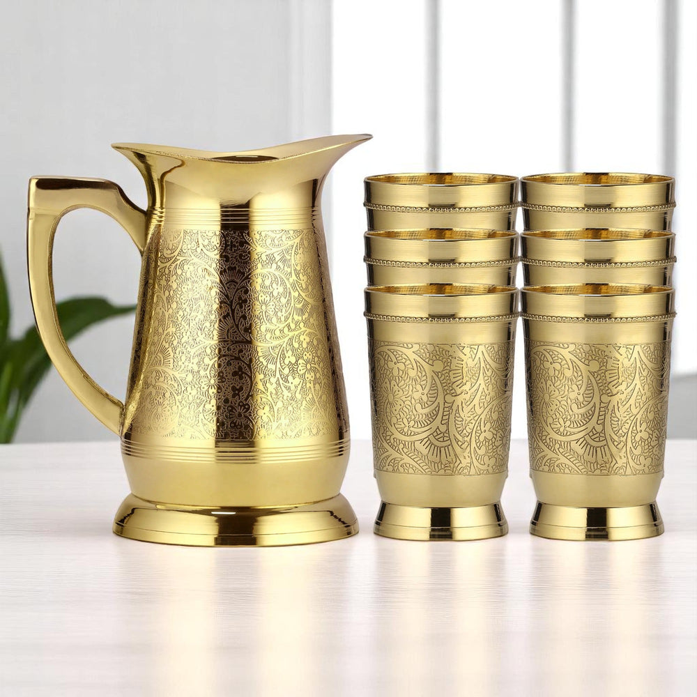 Brass Hotel Lemon Set - 7pcs Stylish Kitchen Accessories - CROCKERY WALA AND COMPANY