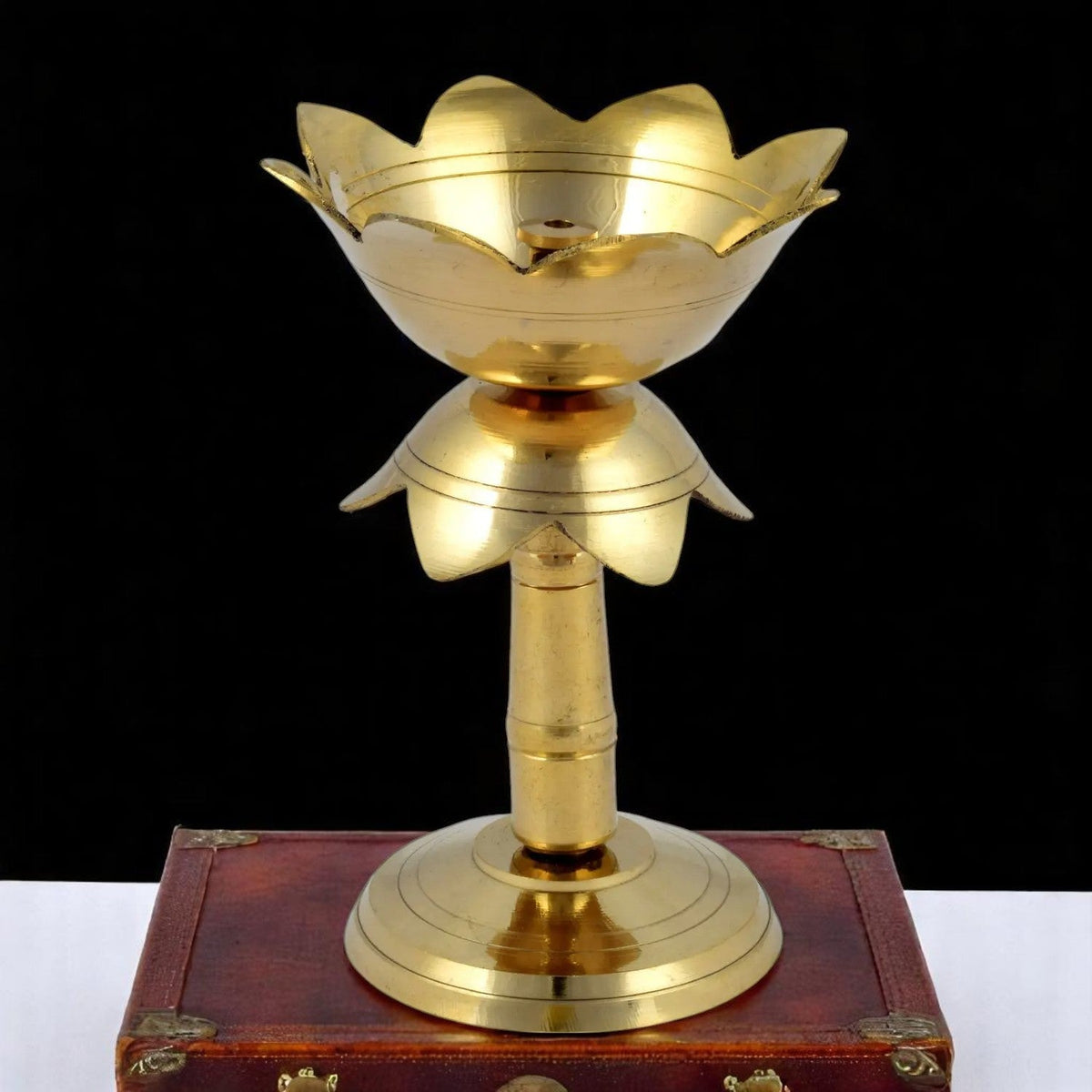 Brass Kamal Deep for Pooja Worship of God and Goddesses - CROCKERY WALA AND COMPANY
