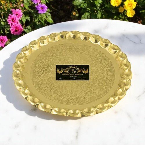 Brass Thal for Shadi Baraat Cashew Nuts Festival Parties Pooja - CROCKERY WALA AND COMPANY