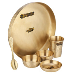 Bronze Japanese Thali Set With Bowl Plate Spoon Glass - CROCKERY WALA AND COMPANY