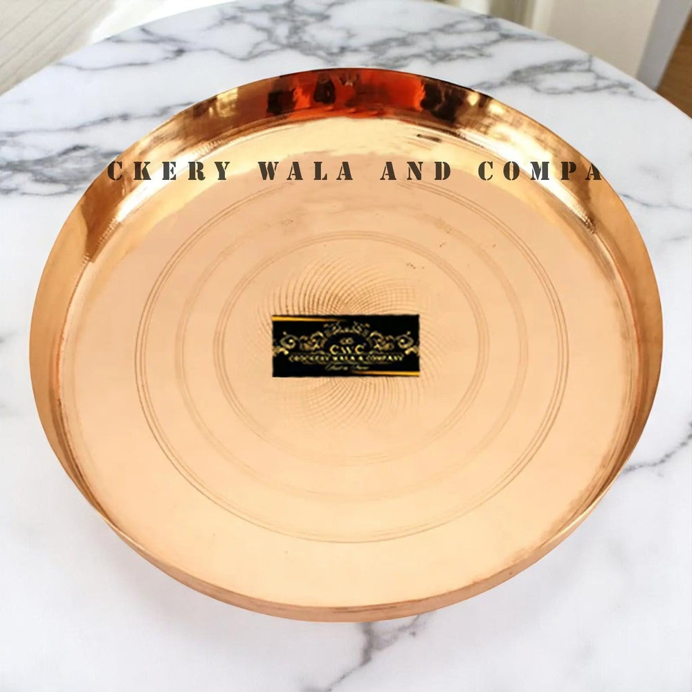 Bronze Thali 11 Inches Decorative Serving Plate - CROCKERY WALA AND COMPANY