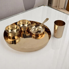 Bronze Thali Set Kansya Kansa Dinnerware for Gifting - CROCKERY WALA AND COMPANY