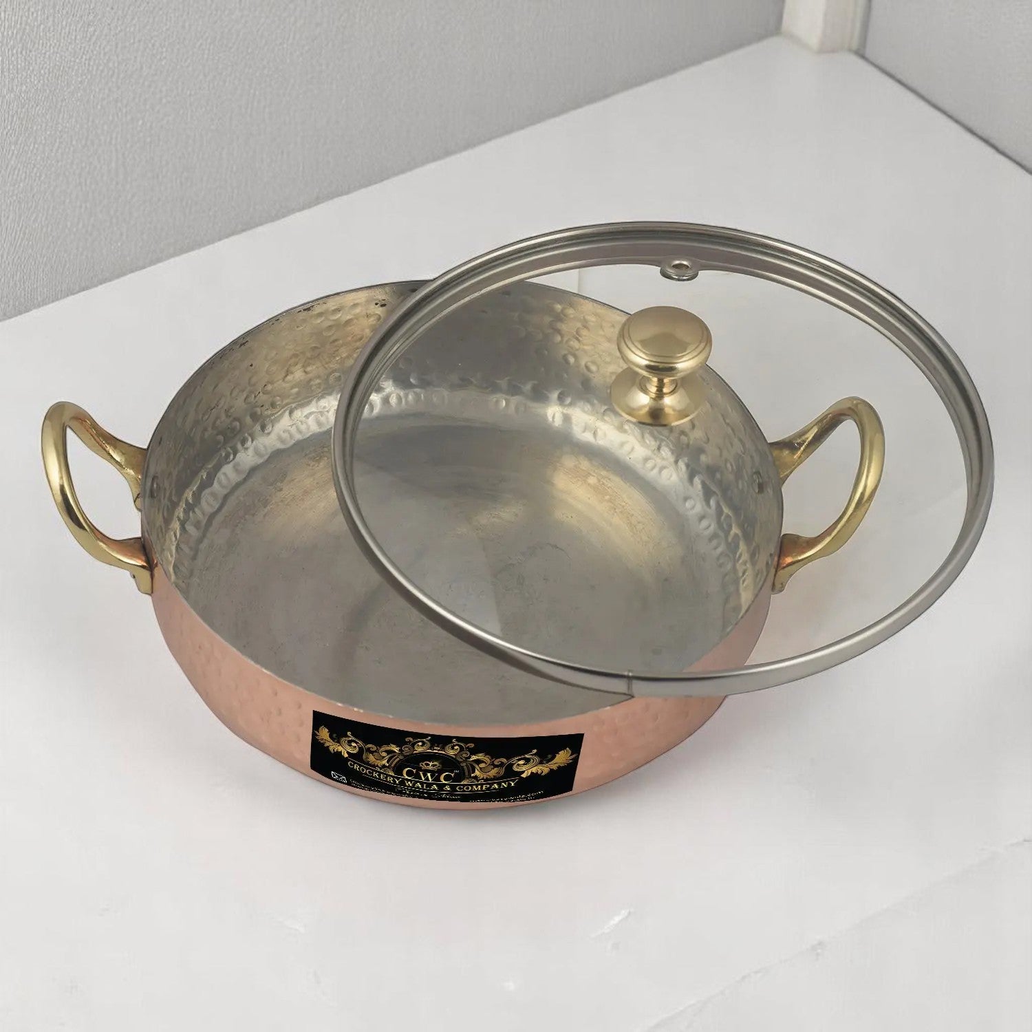 Copper Handi Set For Serving & Cooking 700 Ml Each - 3 Pcs - CROCKERY WALA AND COMPANY