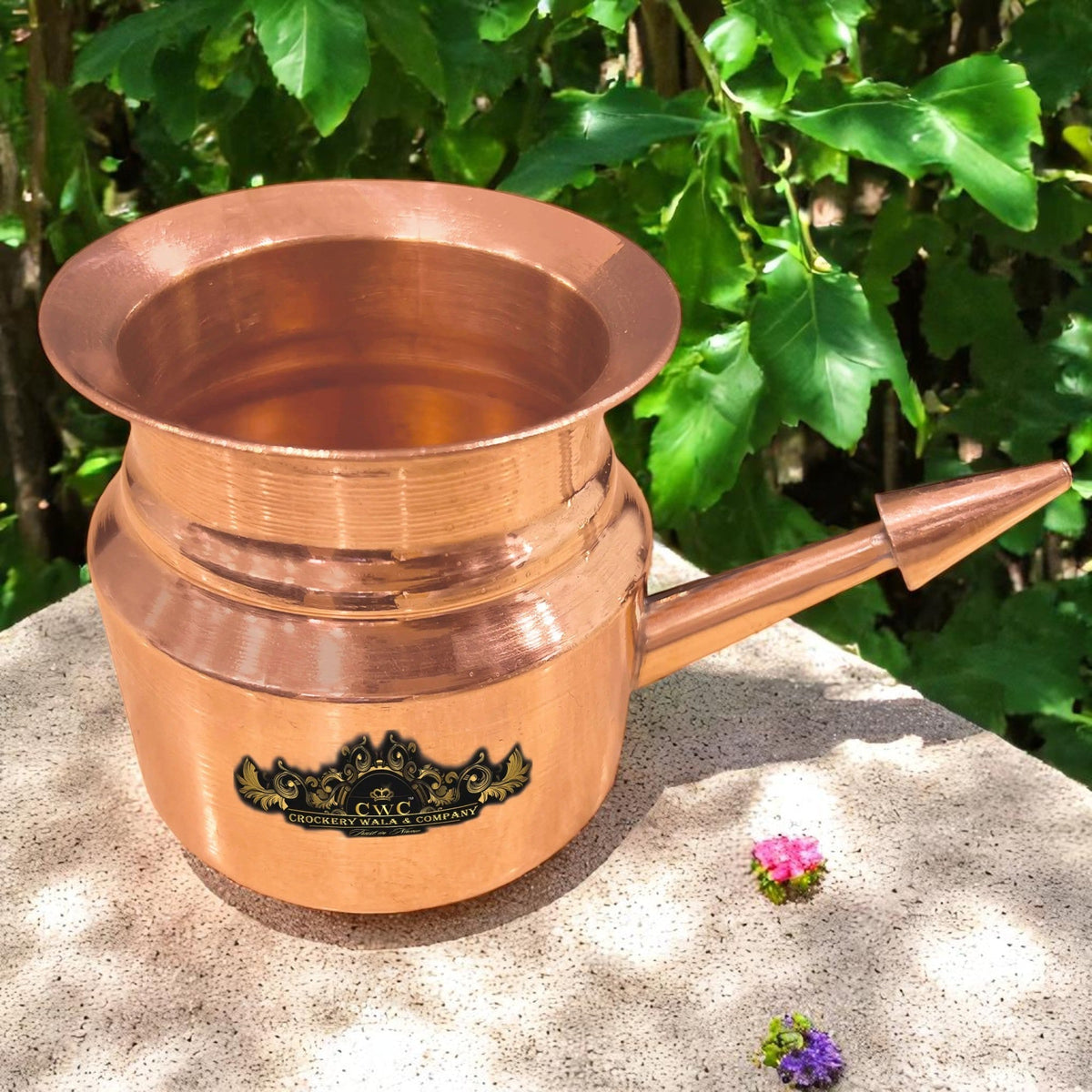 Copper Jal Neti Lota Pot Vessel For Nasal Cleaning Benefits - CROCKERY WALA AND COMPANY