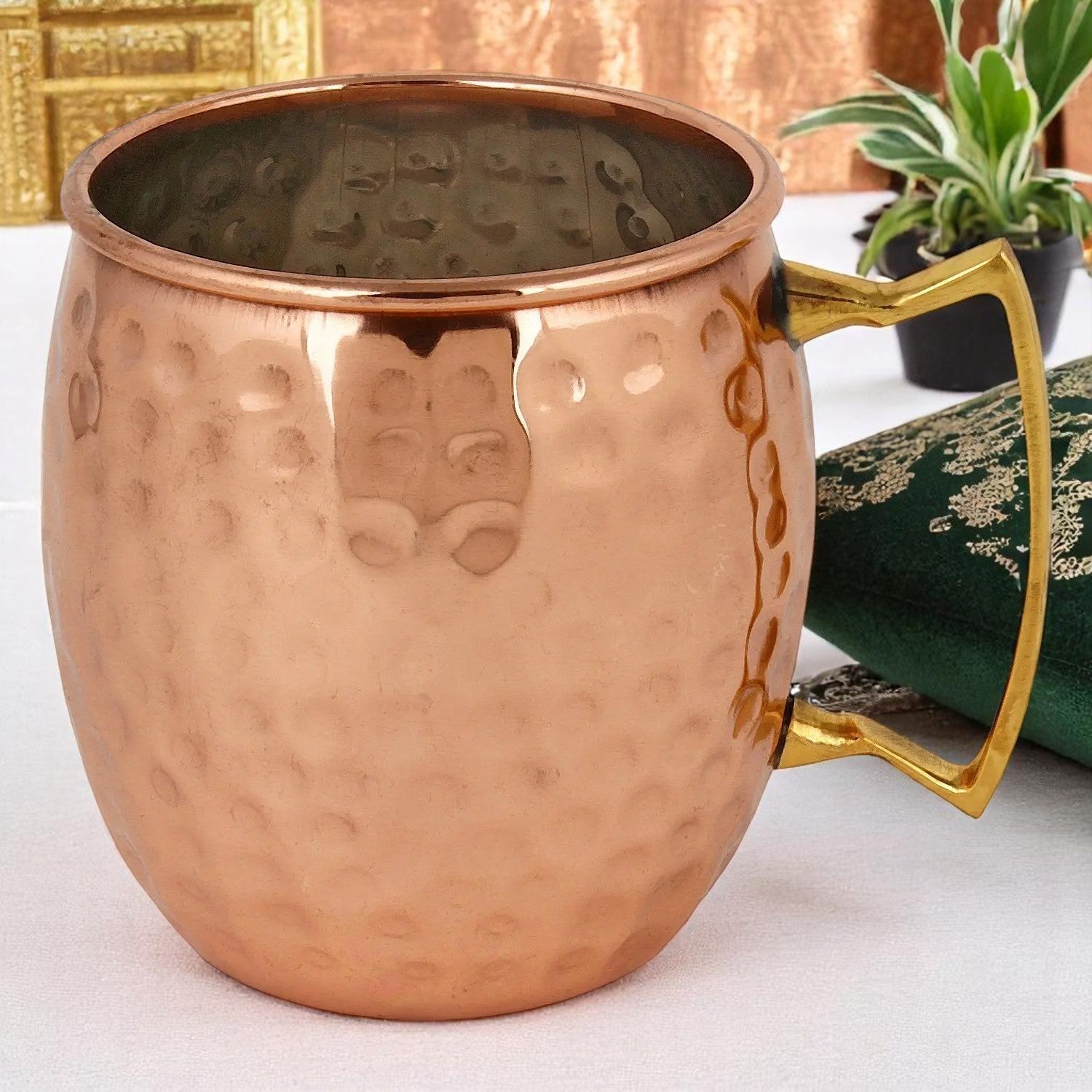 Copper Mug Barrel Hammered Shape for Moscow Mule Drinks - CROCKERY WALA AND COMPANY