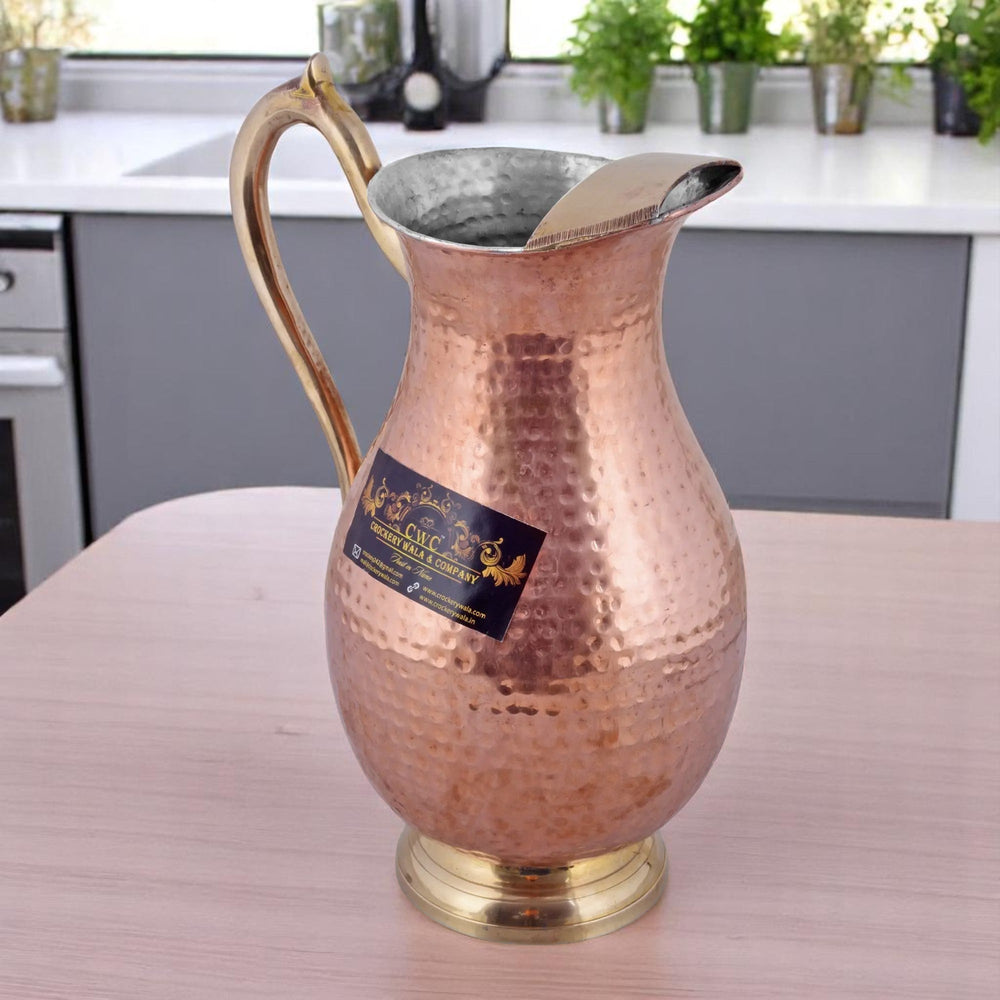 Copper Mughal Jug With Inside Tinning And Brass Handle - CROCKERY WALA AND COMPANY