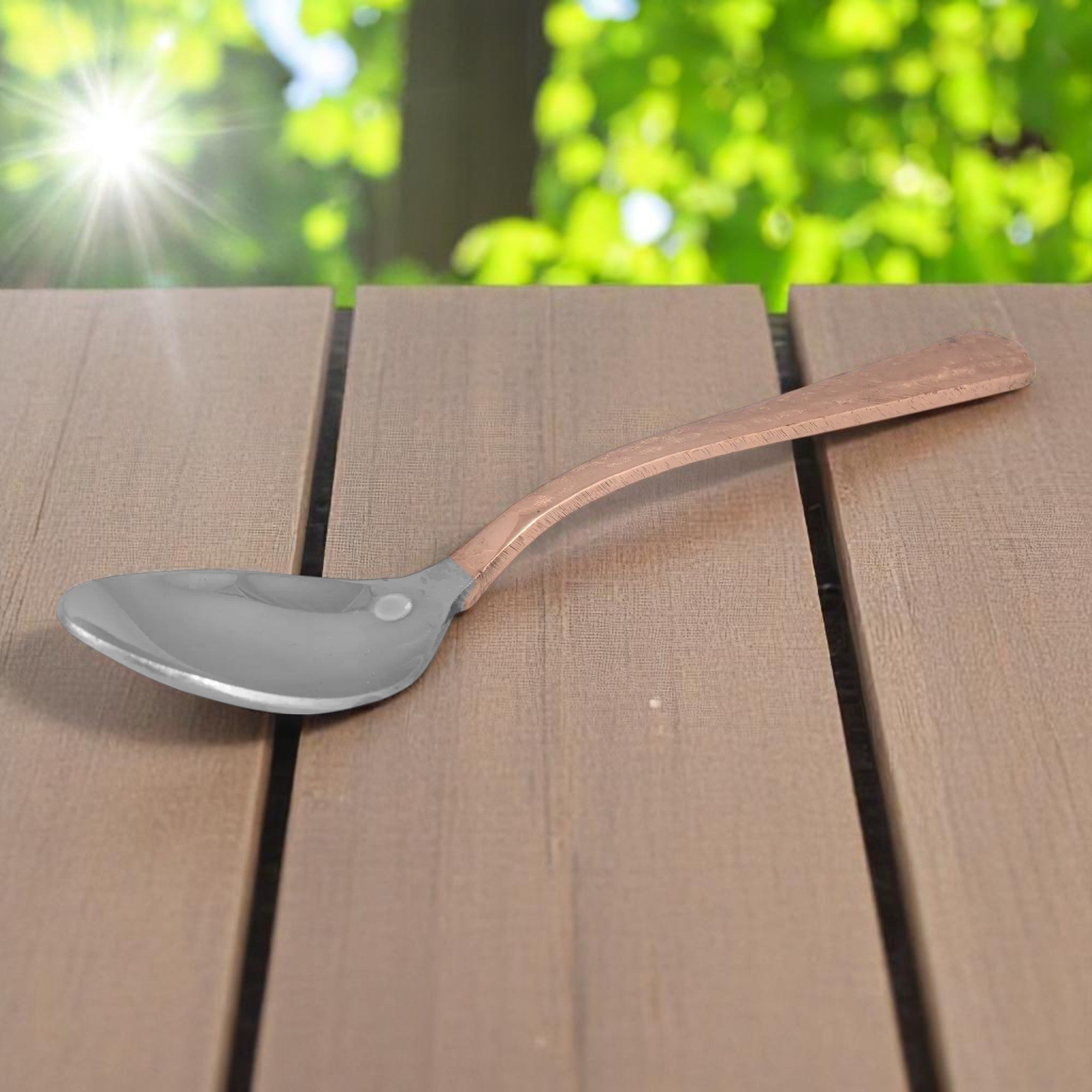 Copper Spoon With Hammered Finish for Elegant Dining - CROCKERY WALA AND COMPANY