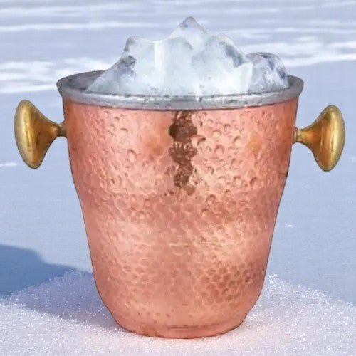 Copper Steel Hammered Champagne Wine Cooling Ice Bucket 1000 ml - CROCKERY WALA AND COMPANY