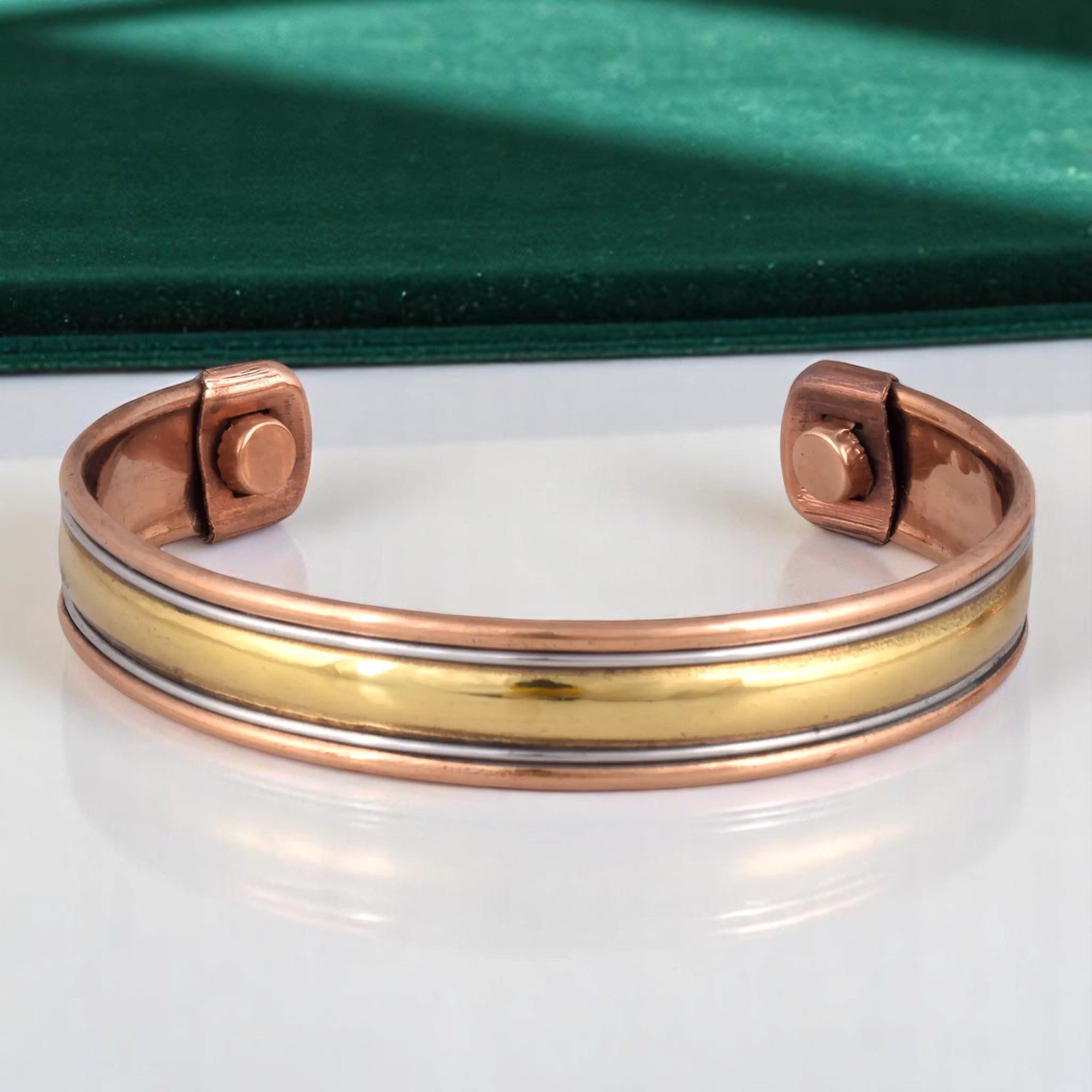 Pure Copper Free Size Cuff Magnetic Bangle Bracelet Kada for Men Women D1 Crockery Wala And Company Ltd