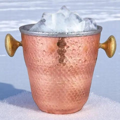 Copper Steel Hammered Champagne Wine Cooling Ice Bucket 1000 ml crockerywala.com