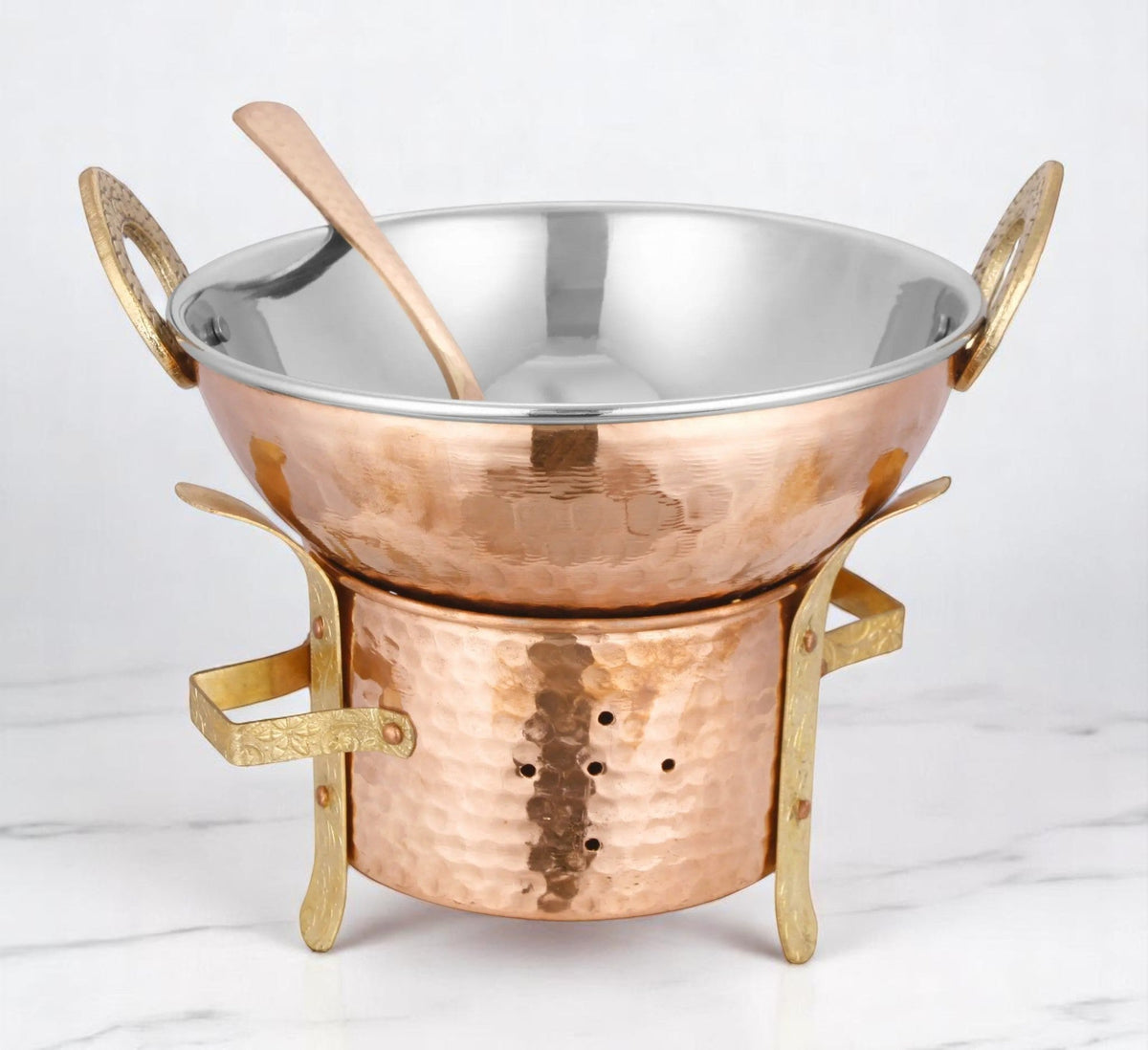 Copper Karhai Serving Set Pot Pan For Cooking Essentials Crockery Wala And Company Ltd