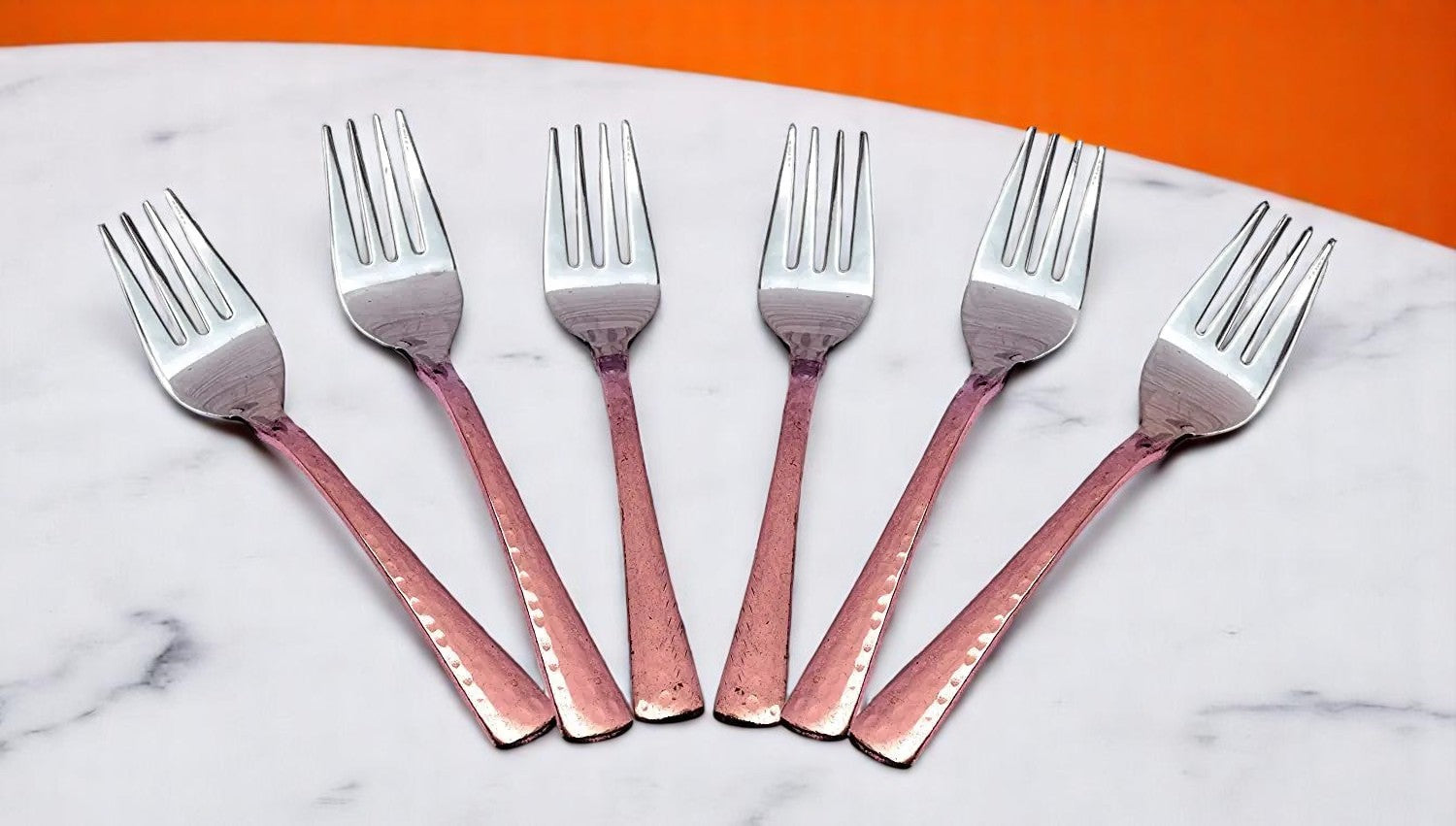 Copper Fork With Hammered Finish for Elegant Dining Crockery Wala And Company Ltd