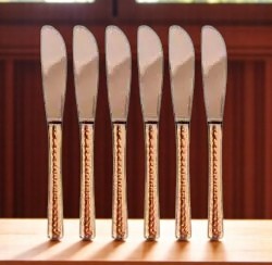 Stainless Steel Table Dinner Culery Knife with Hammered Copper Handle Crockery Wala And Company Ltd